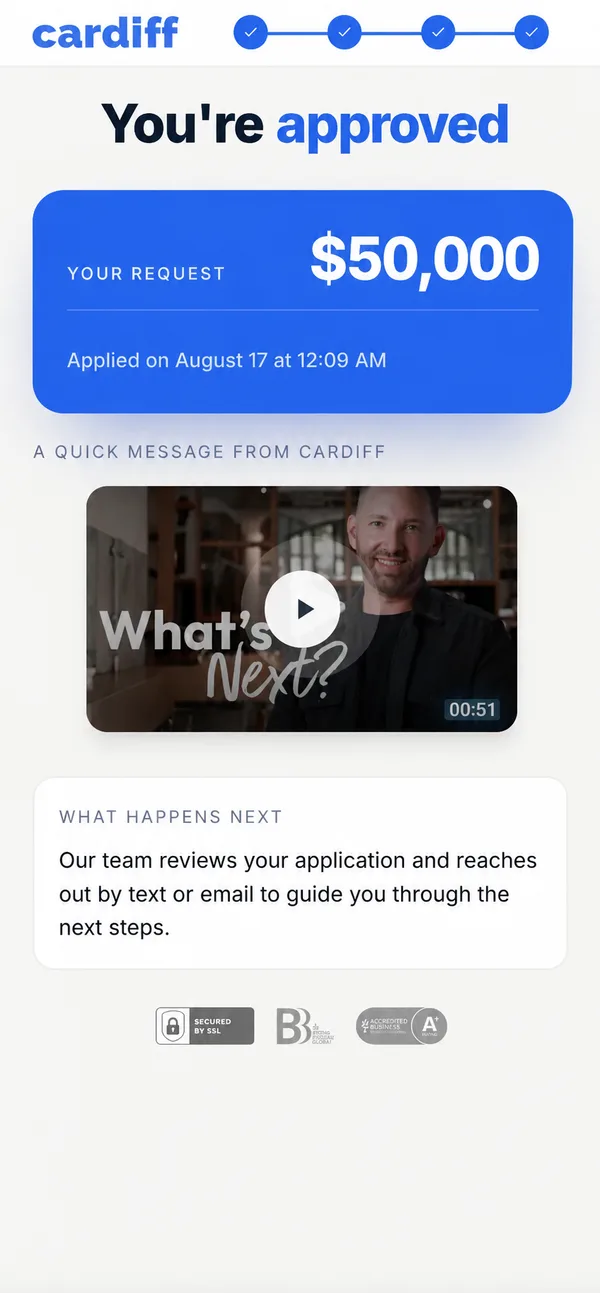 Cardiff application, approved